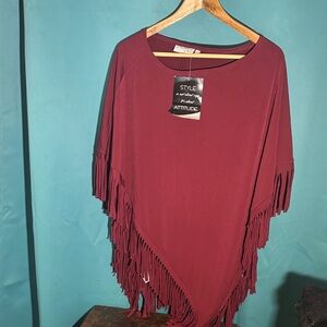 Attitudes by Renee Deep Red Top